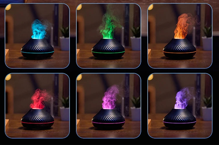 Volcanic Aroma Diffuser (with Color Flame Night Light)