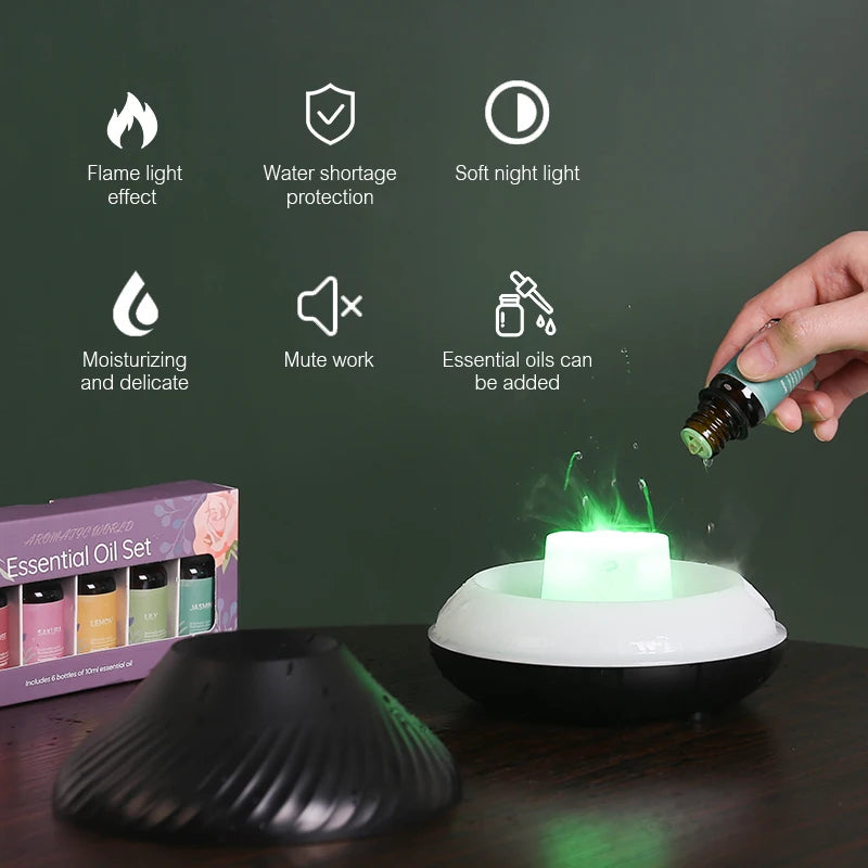 Volcanic Aroma Diffuser (with Color Flame Night Light)